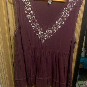 Purple boho tank top